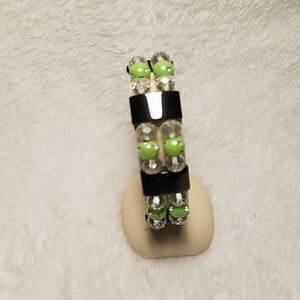 Green, Gray, & White Magnetic Bracelet